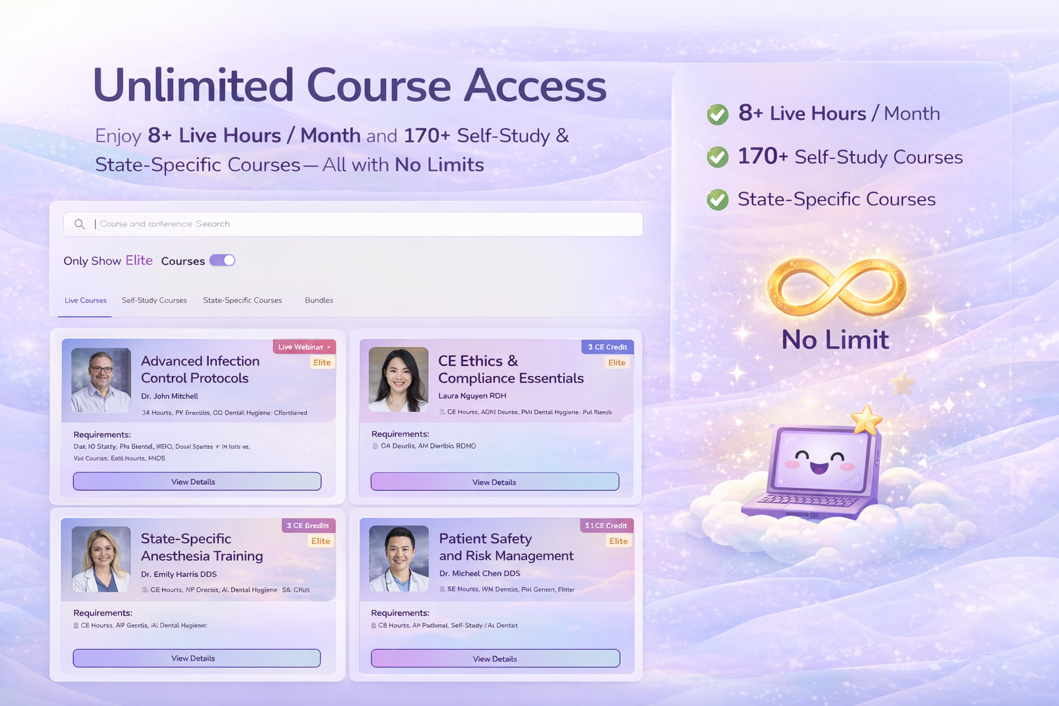 Unlimited online courses for dental pros