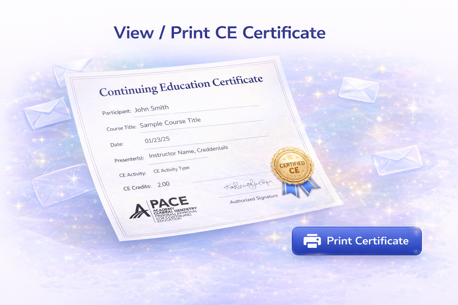 View and print CE certificate